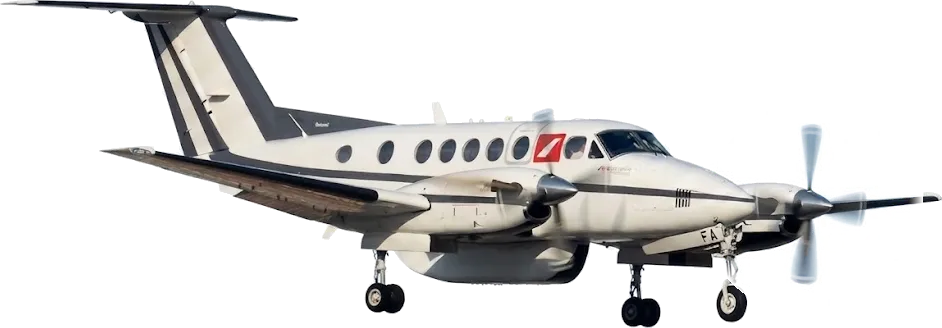 Beechcraft King Air 200, vue trois quarts avant